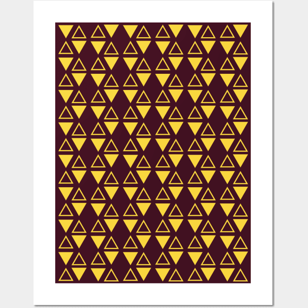 Triangle Seamless Pattern - Yellow and Plum 009#001 Wall Art by jeeneecraftz